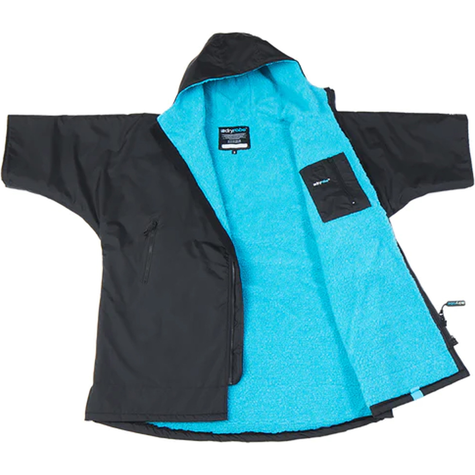 2026 Dryrobe Junior Advance Kurzarm-Umkleidemantel V3KSS  Black / Blau